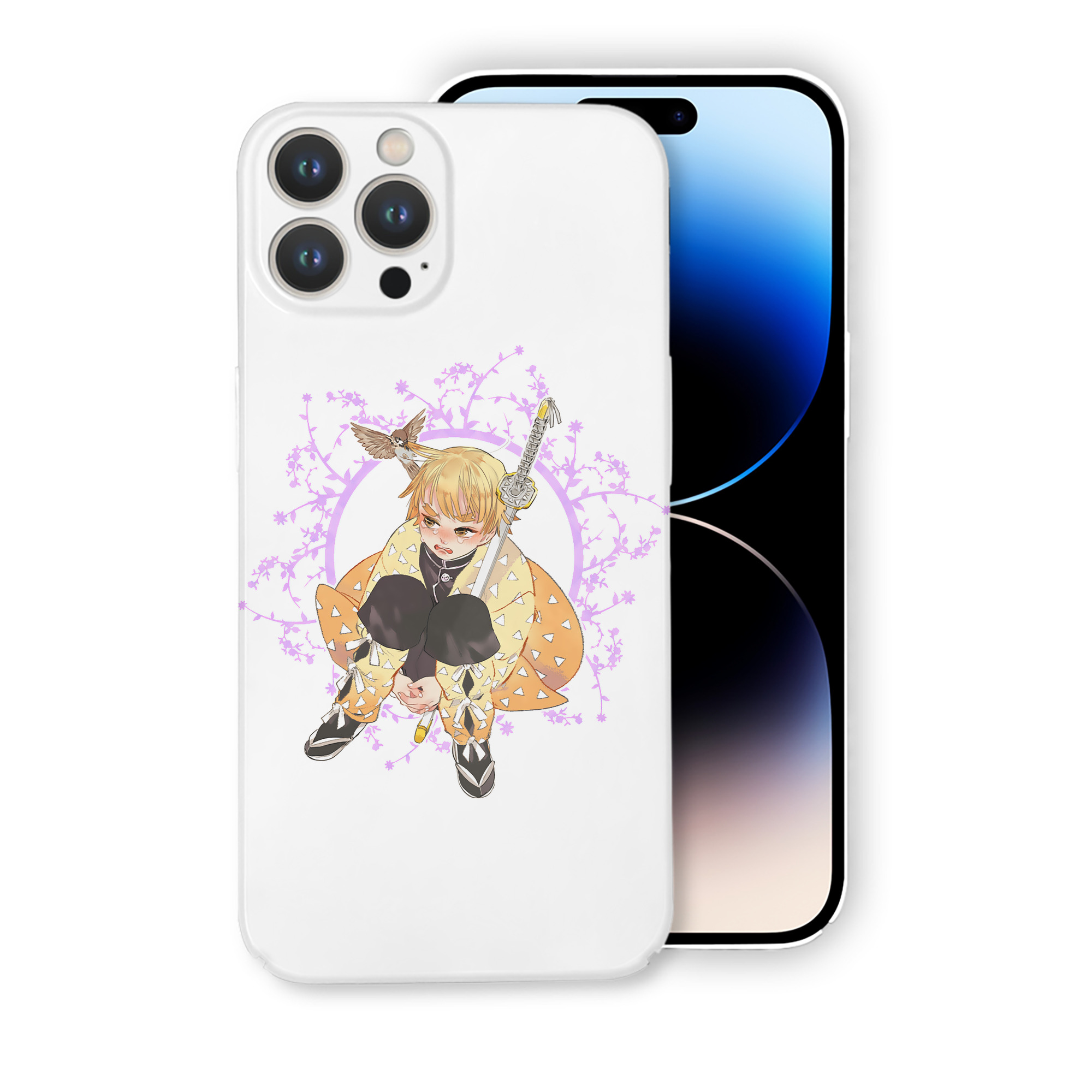 （画像用） 鬼滅の刃（きめつのやいば）我妻 善逸／あがつま ぜんいつ Agatsuma Zenitsu 【iPhone 14シリーズ対応】ハードケース